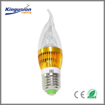 Kingunionled fabricante conduziu a luz 3W 220LM E27 da vela com menos consumo de poder CE RoHS